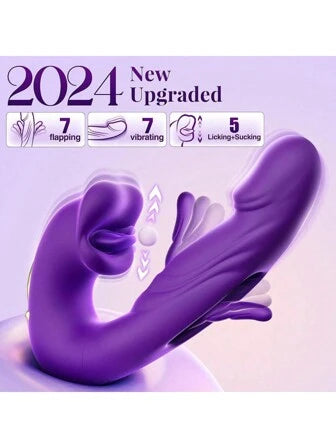 3-In-1 G-Spot Slapping Tongue Vibrator Female 7-Frequency Sucking