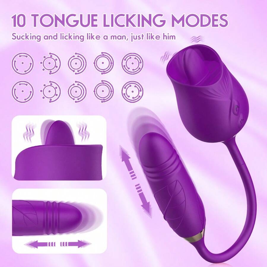 rose sex toys clitoral vibrator - 2 in 1 adult toys sex stimulator