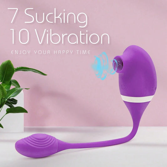 2 In 1 Sucking Vibrator For Clitoris G-Spot Double Stimulation