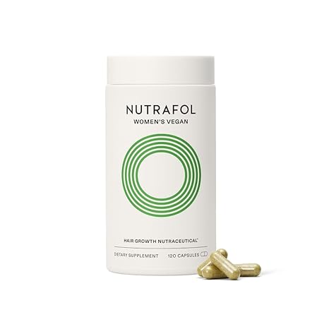 nutrafol women's vegan hair growth supplements, plant-based, for women 18-44 years old, clinically tested for visibly thicker, stronger hair, dermatologist recommended - 1 month supply