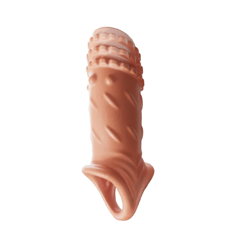 reusable delay condom penis sleeve extension extend dildo adult anal plug sex toys